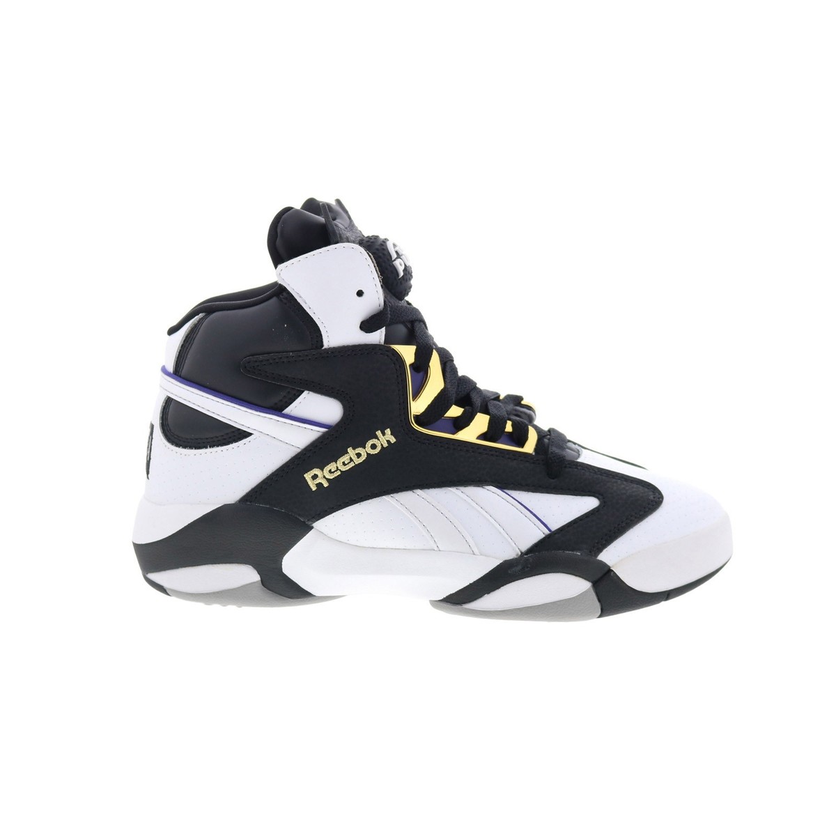 Reebok Shaq Attaq Mens White Leather Lace Up Athletic Basketball