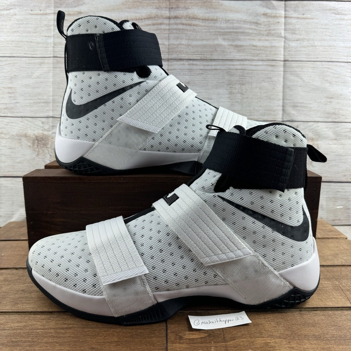Nike LeBron Soldier 10 TB White Black Panda 856489-100 Men Size 14