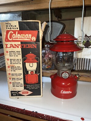 Coleman Single Mantle Lantern Model 200A Red Made in 1964 With
