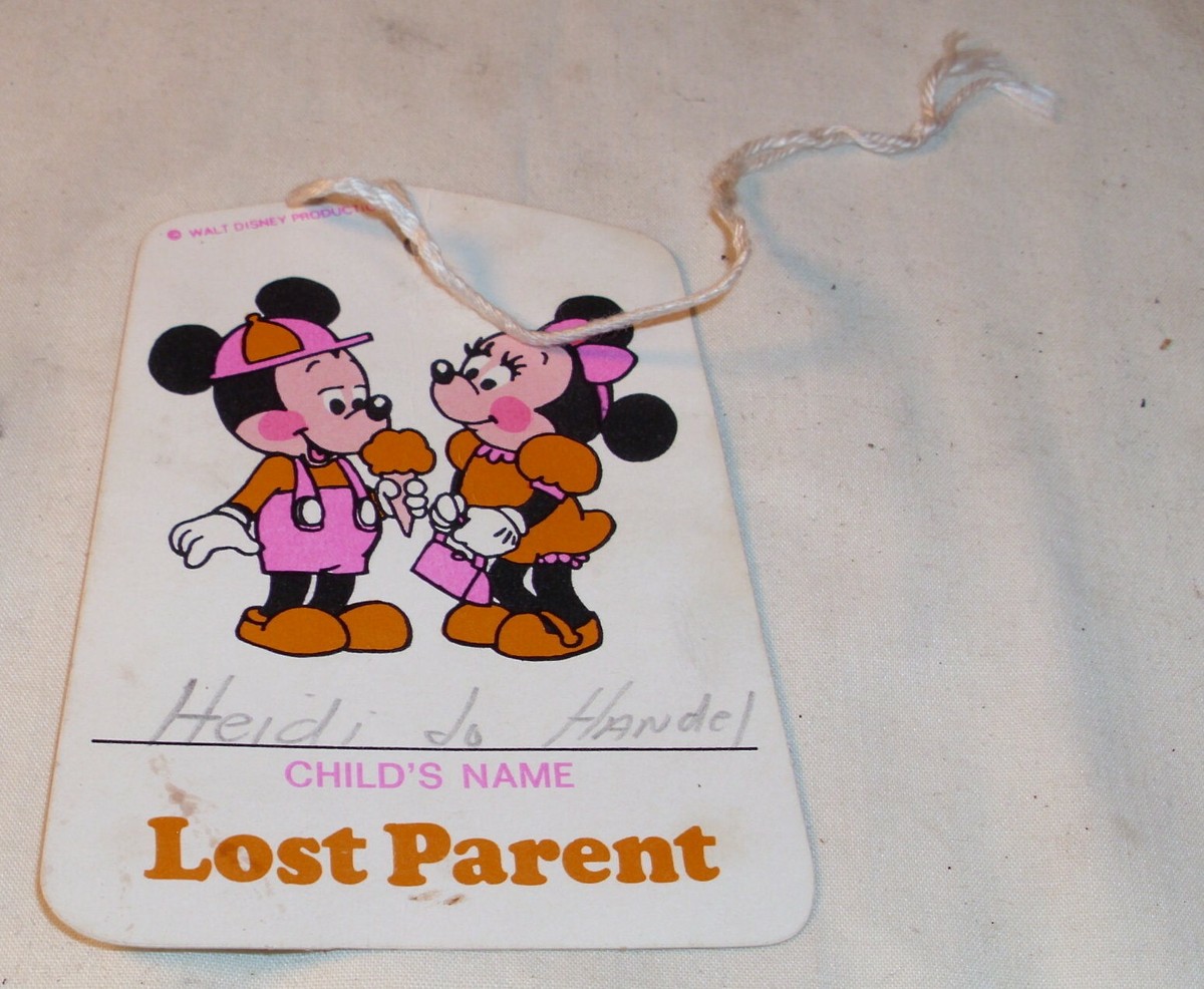 WALT DISNEY DISNEYLAND LOST PARENT TAG 1970s MICKEY & MINNIE MOUSE