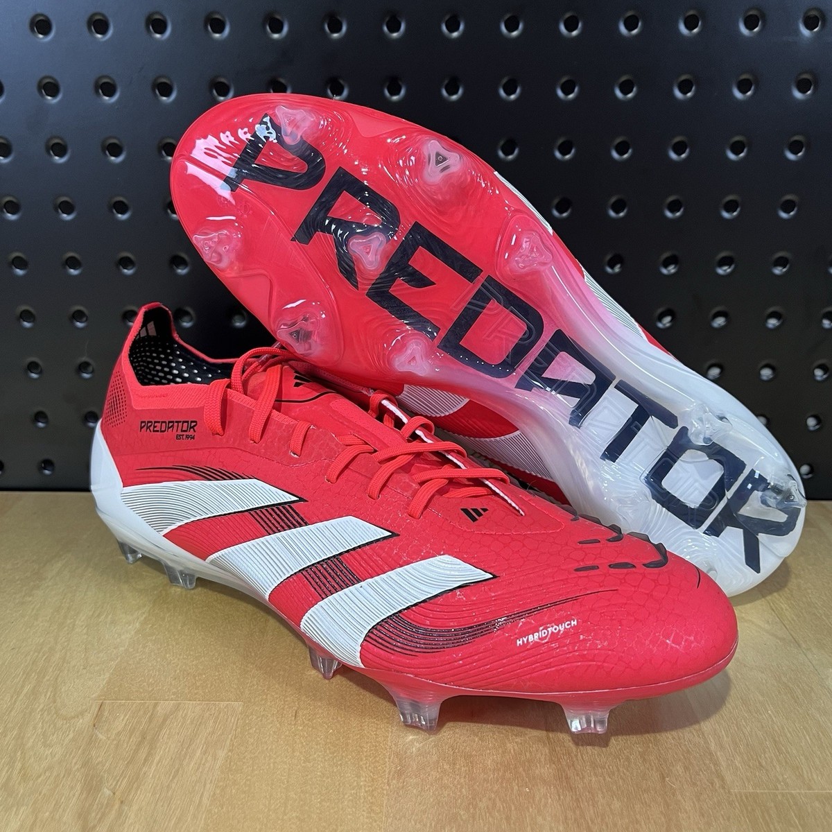 Adidas Predator Elite FG Soccer Cleats Red White ID3882 Men's Sz 8