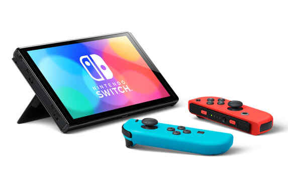 Nintendo Switch OLED 64GB NEON Red Blue Joy Con Newest Version +