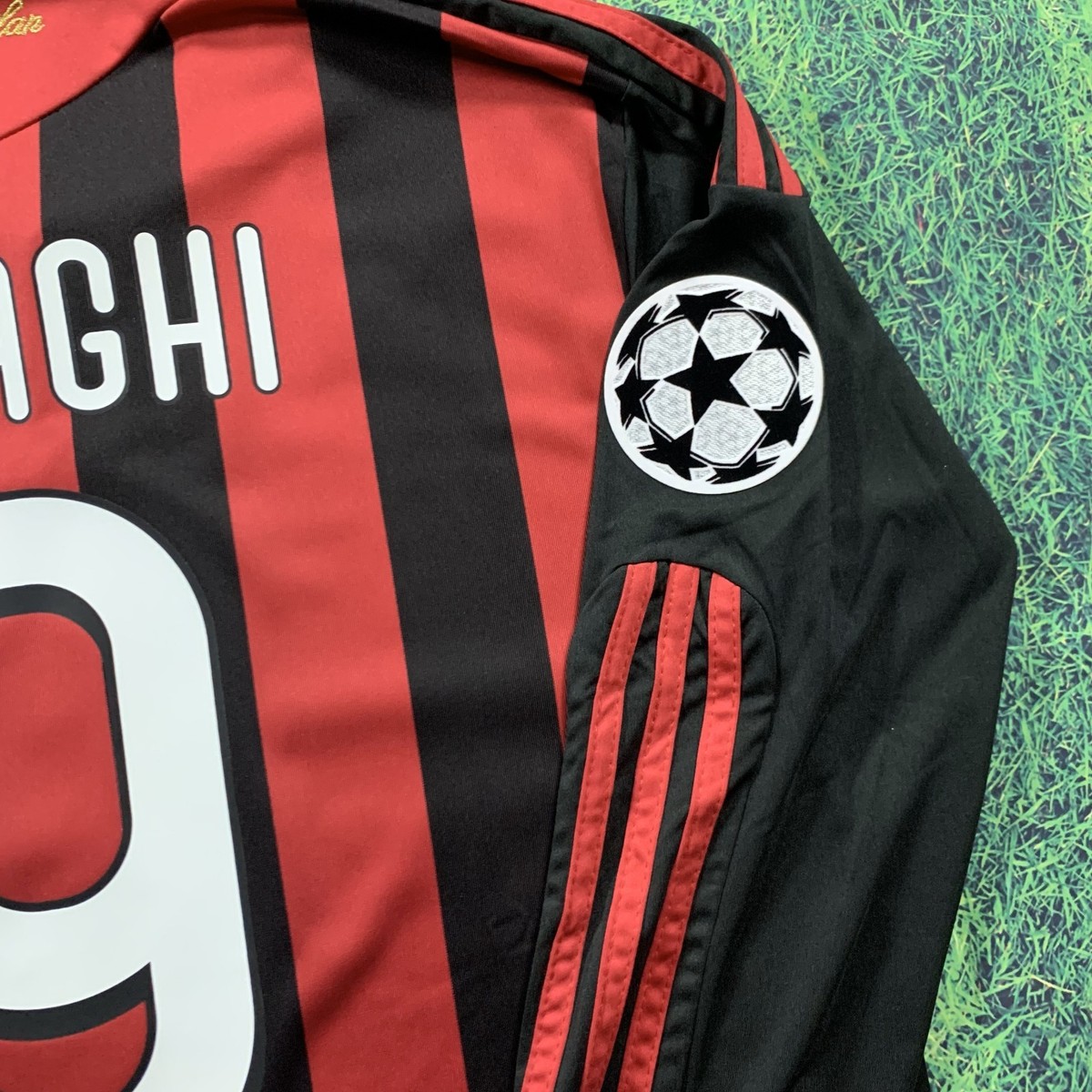 Inzaghi #9 AC Milan 2009/10 Long Sleeve Home Jersey | Retro Shirt