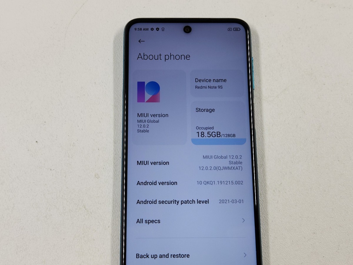 Xiaomi Redmi Note 9S (M2003J6A1G) 128GB (GSM Unlocked) Dual SIM