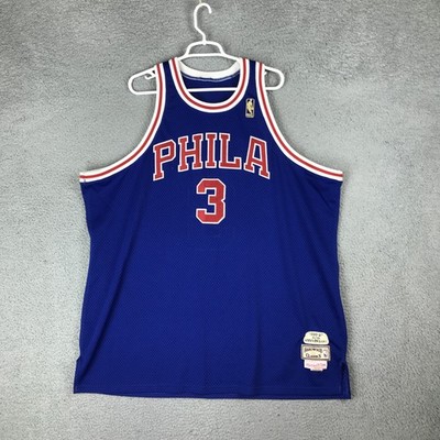 Vintage Philadelphia 76ers Jersey Mens 2XL Blue NBA Basketball