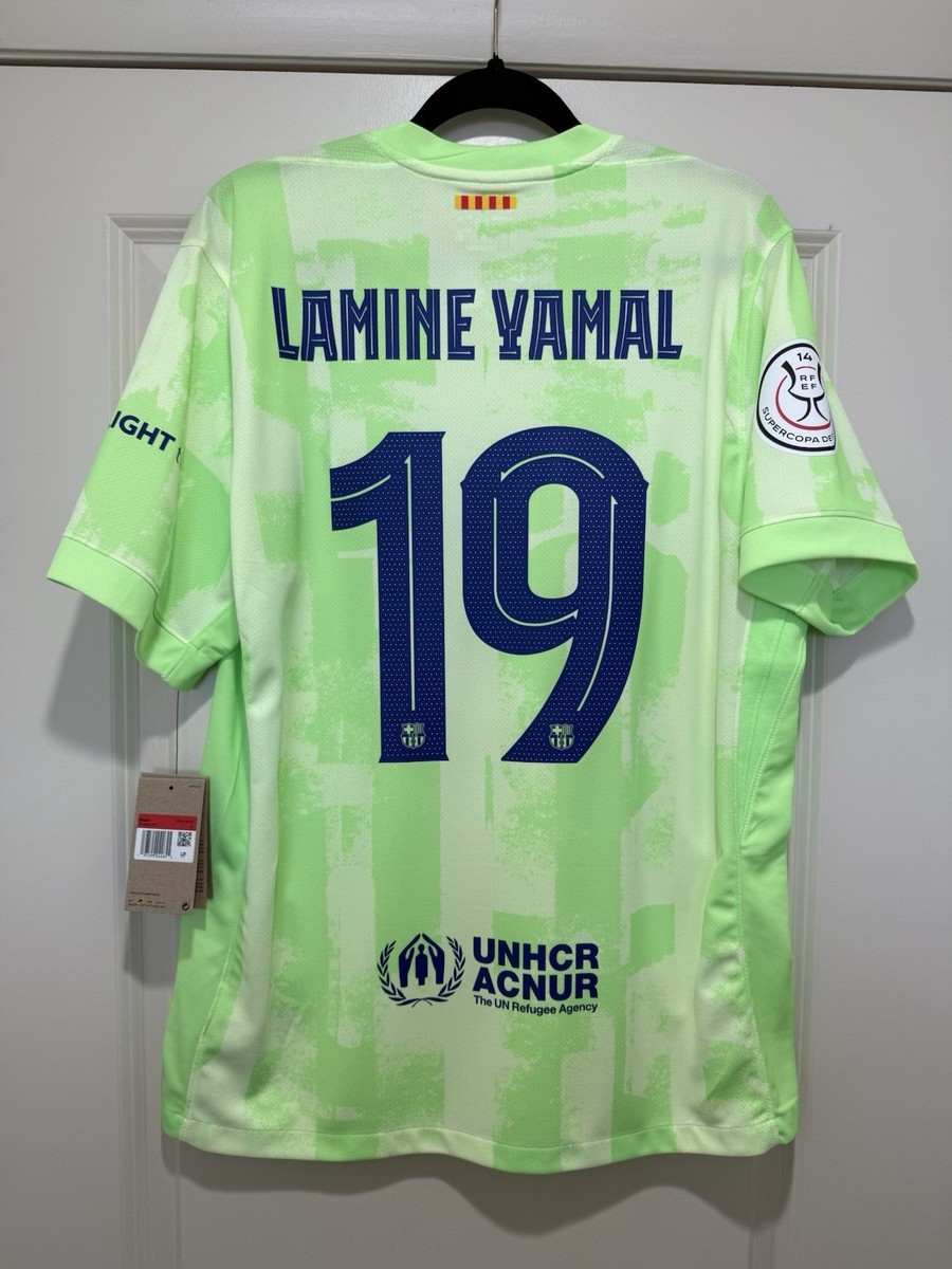 Lamine Yamal #19 Mens LARGE Nike FC Barcelona Third Super Cup