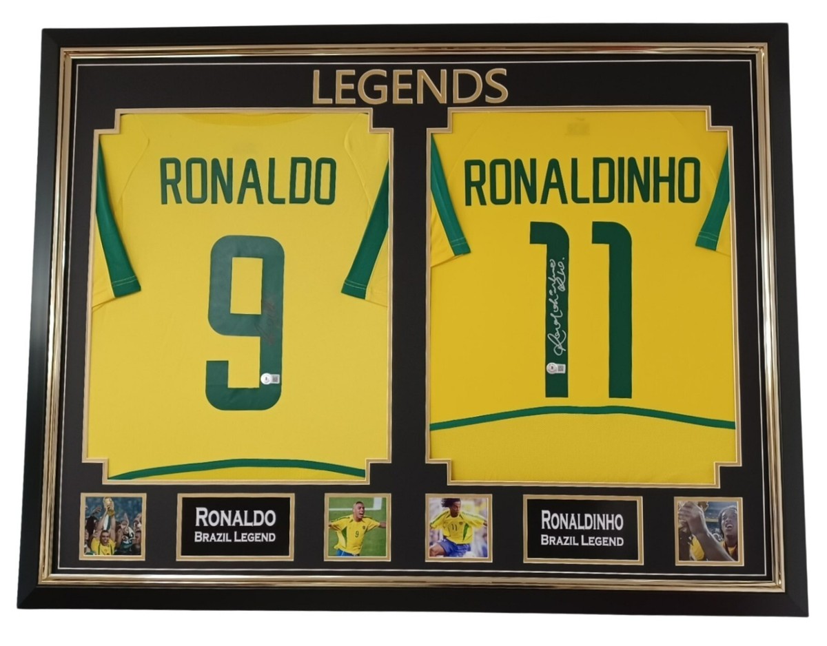 RONALDINHO & Ronaldo NAZARIO of Brazil Signed Shirt Autographed