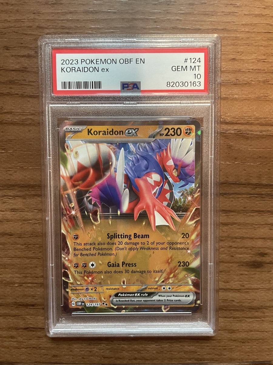 PSA 10 Gem Mint 2023 Pokemon Obsidian Flames Koraidon EX #124/197