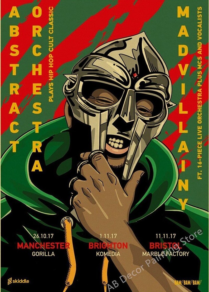 Home Decor Print A3 Wall Art MF DOOM Music Poster Artwork | eBay