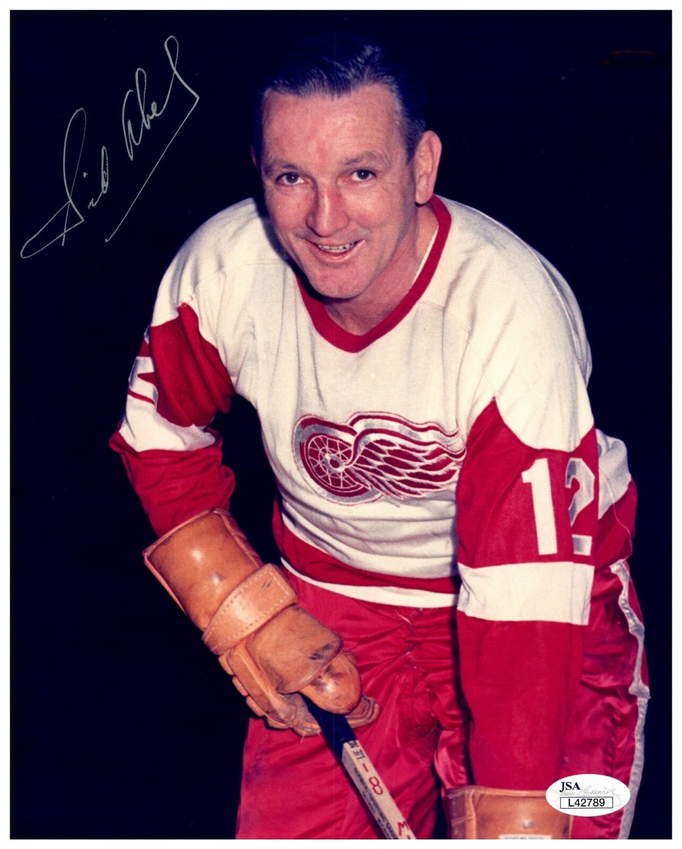 Sid Abel Detroit Red Wings Autographed Signed 8x10 Color Photo JSA