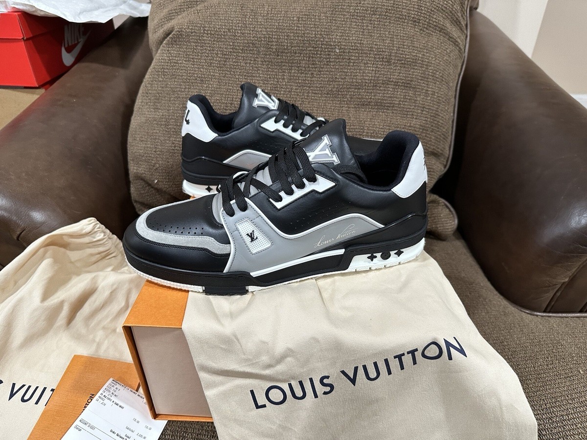 LOUIS VUITTON TRAINER 1AAHS3 Virgil Abloh Sneaker Black Gray Sz 11