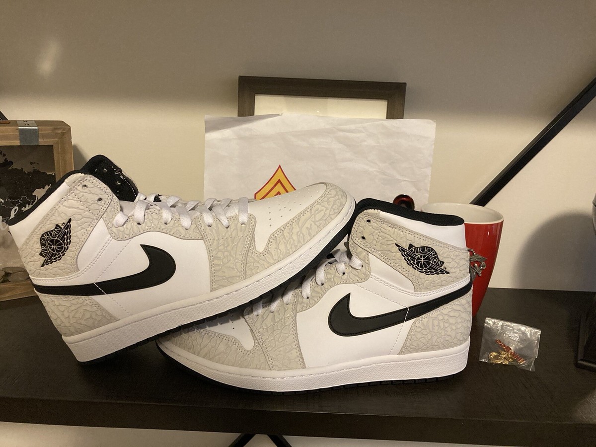 Size 9 - Air Jordan 1 Retro High White Elephant for sale online | eBay