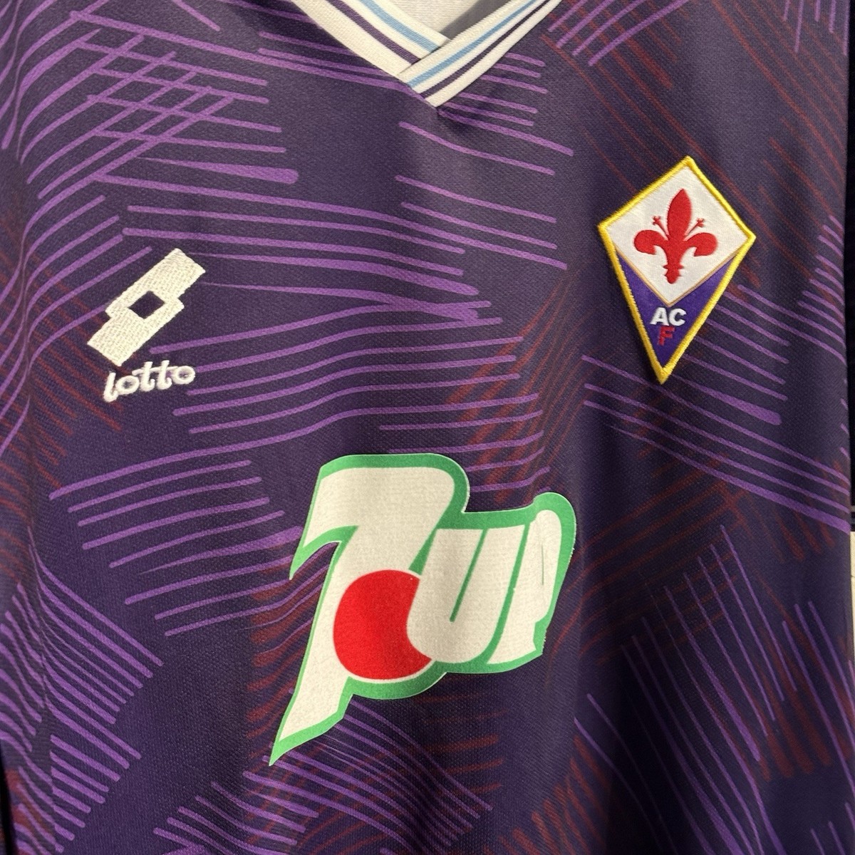 Vintage Lotto Fiorentina 1992/1993 7up Football Shirt Soccer