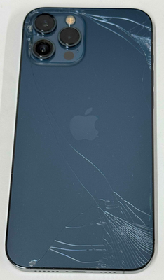Unlocked Apple iPhone 12 Pro Max - 256GB - Blue - Crcks on Back