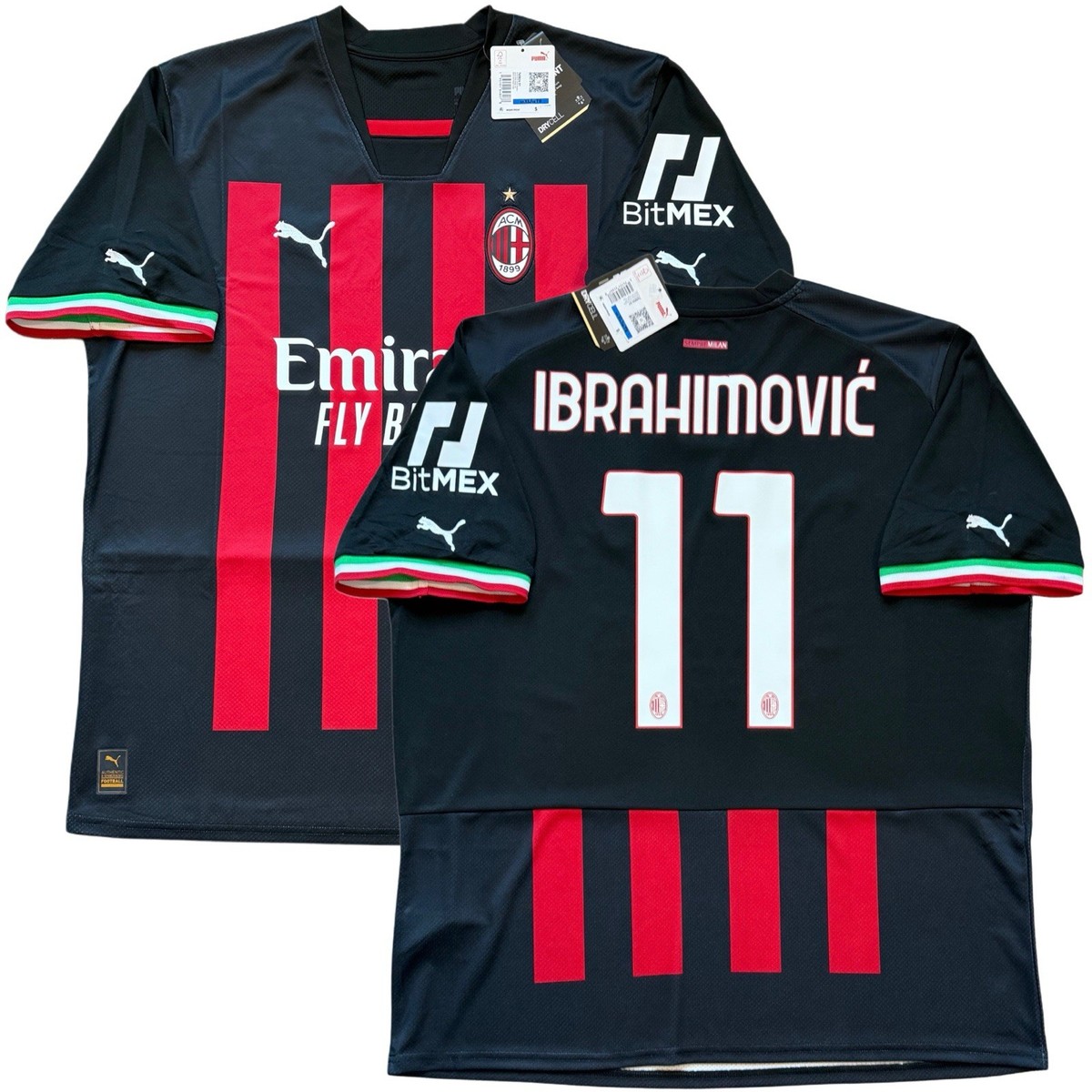 2022/23 AC Milan Home Jersey #11 Ibrahimovic XL Puma Soccer Zlatan