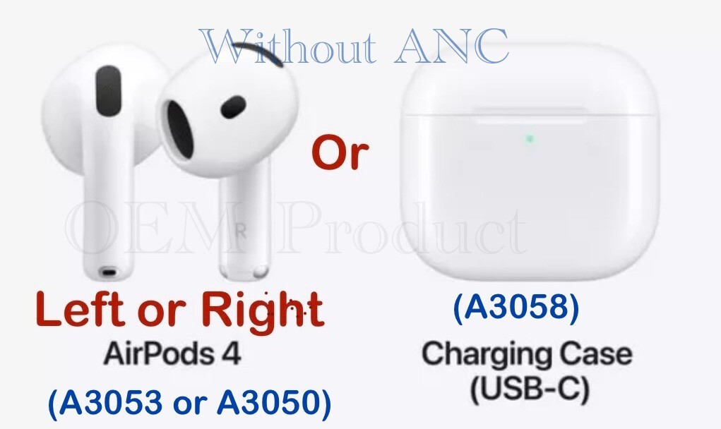 Original Apple AirPods 4 Replacement Right / LEFT / Charging Case