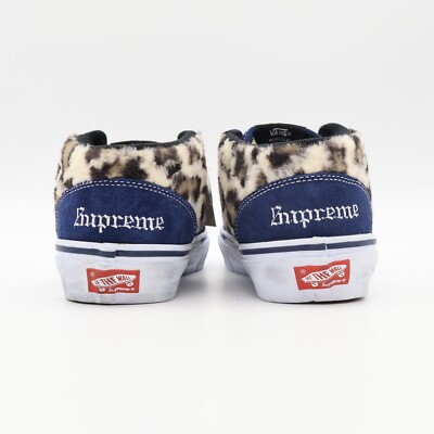 VN0A5KYANVY Supreme Vans Leopard Half Cab Navy Blue White (Men's