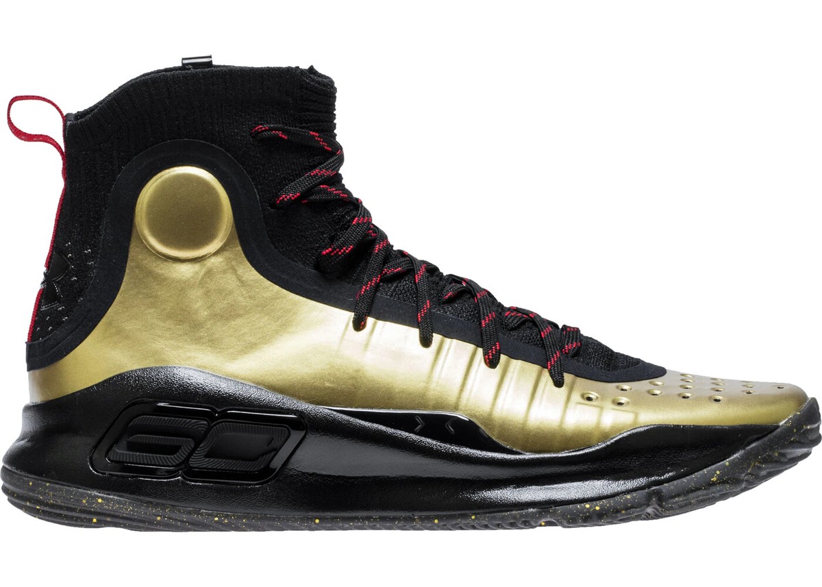 Under Armour UA Curry 4 Black Gold 2022 NBA FINALS MVP Flotro Mens