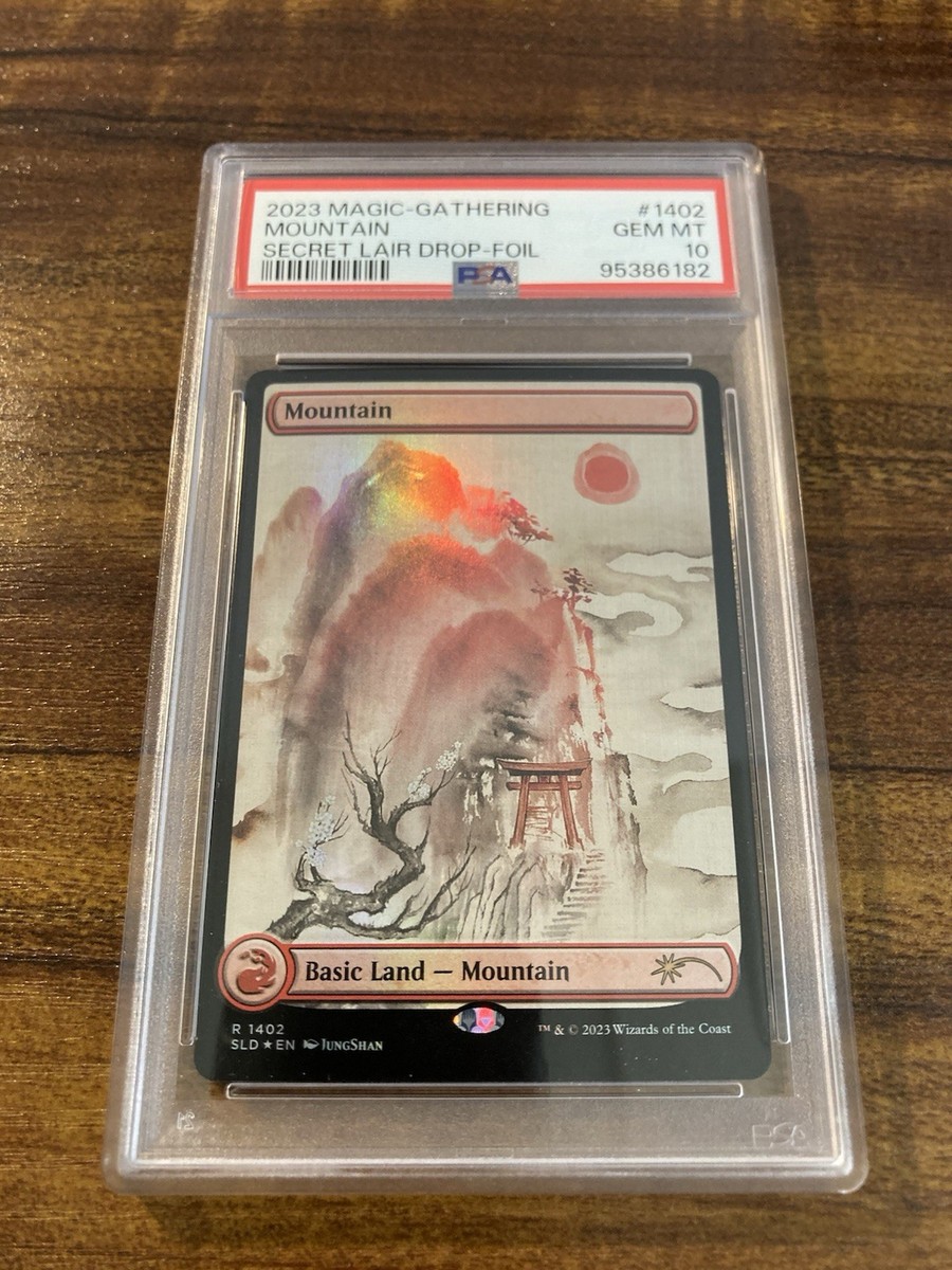 MTG✨MOUNTAIN Full Art FOIL✨SLD - Meditations on Nature PSA 10