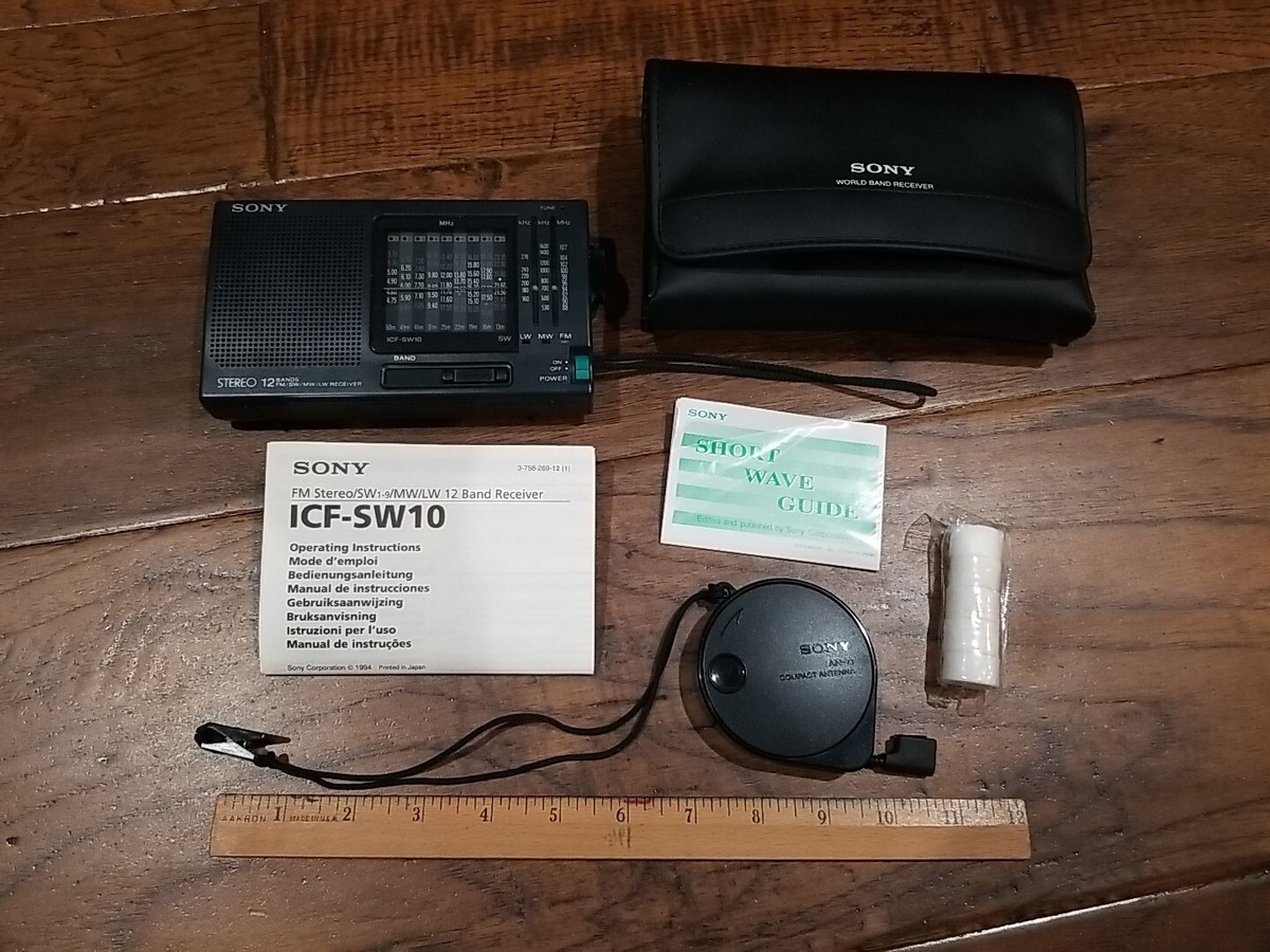 Sony ICF-SW10 FM Stereo/SW 1-9/MW/LW 12 Band Receiver w/ AN-71