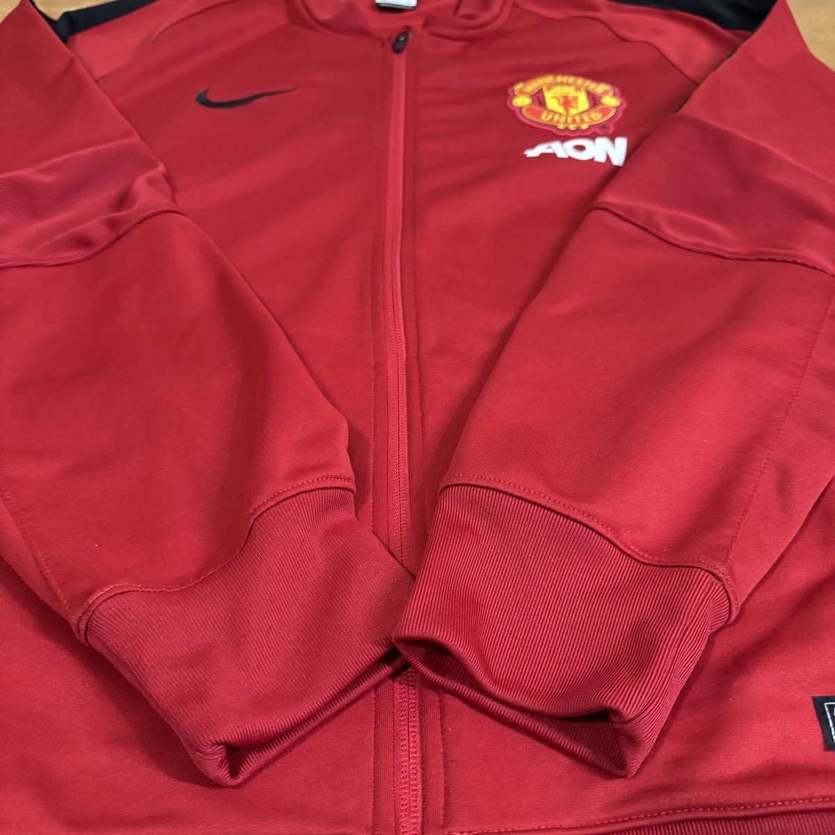 Manchester United Jacket Mens 2XL Red Full Zip Soccer Dri Fit Nike