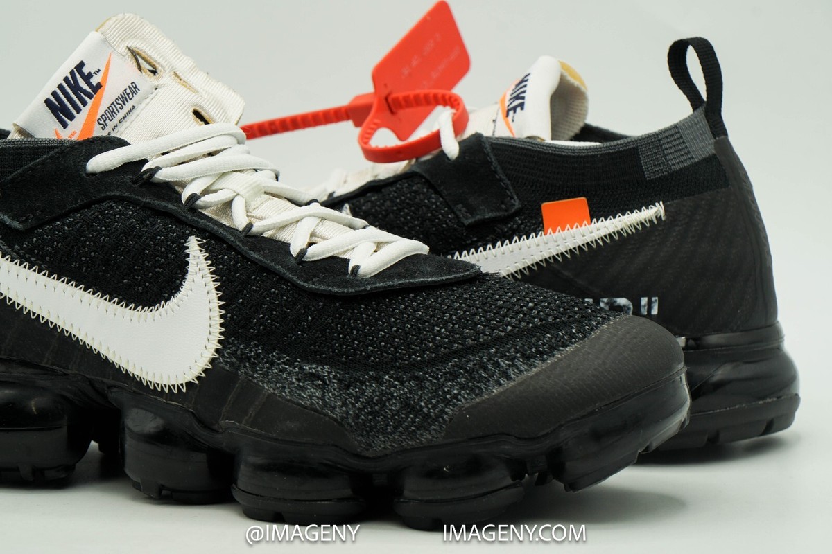 NIKE AIR VAPORMAX USED SIZE 9 OFF WHITE BLACK CLEAR AA3831-001 | eBay