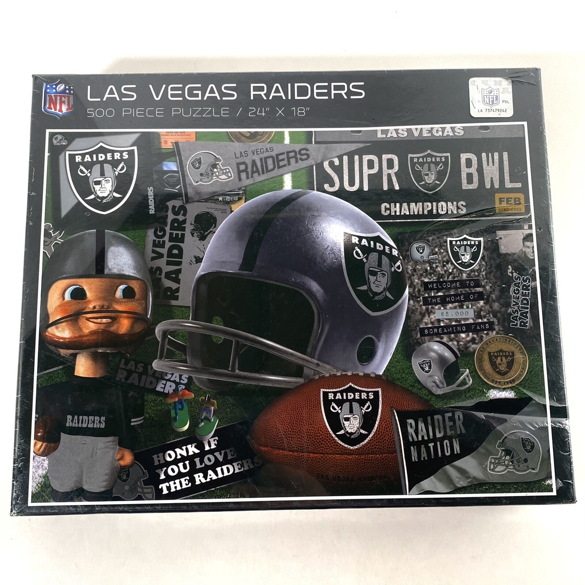 NFL Las Vegas Raiders 500 Piece Jigsaw Puzzle 24x18 New Sealed