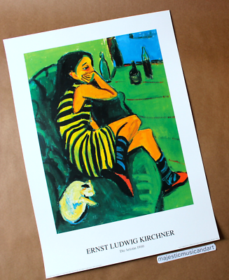 BEAUTIFUL VINTAGE ERNST LUDWIG KIRCHNER LITHOGRAPH POSTER GERMANY