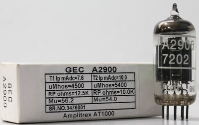 A2900/ECC81/CV6091 GEC Rare Triple Mica Made England Amplitrex