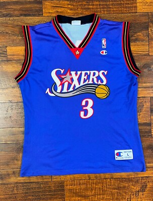 PHILADELPHIA SIXERS 76ERS #3 ALLEN IVERSON SHIRT JERSEY CHAMPION