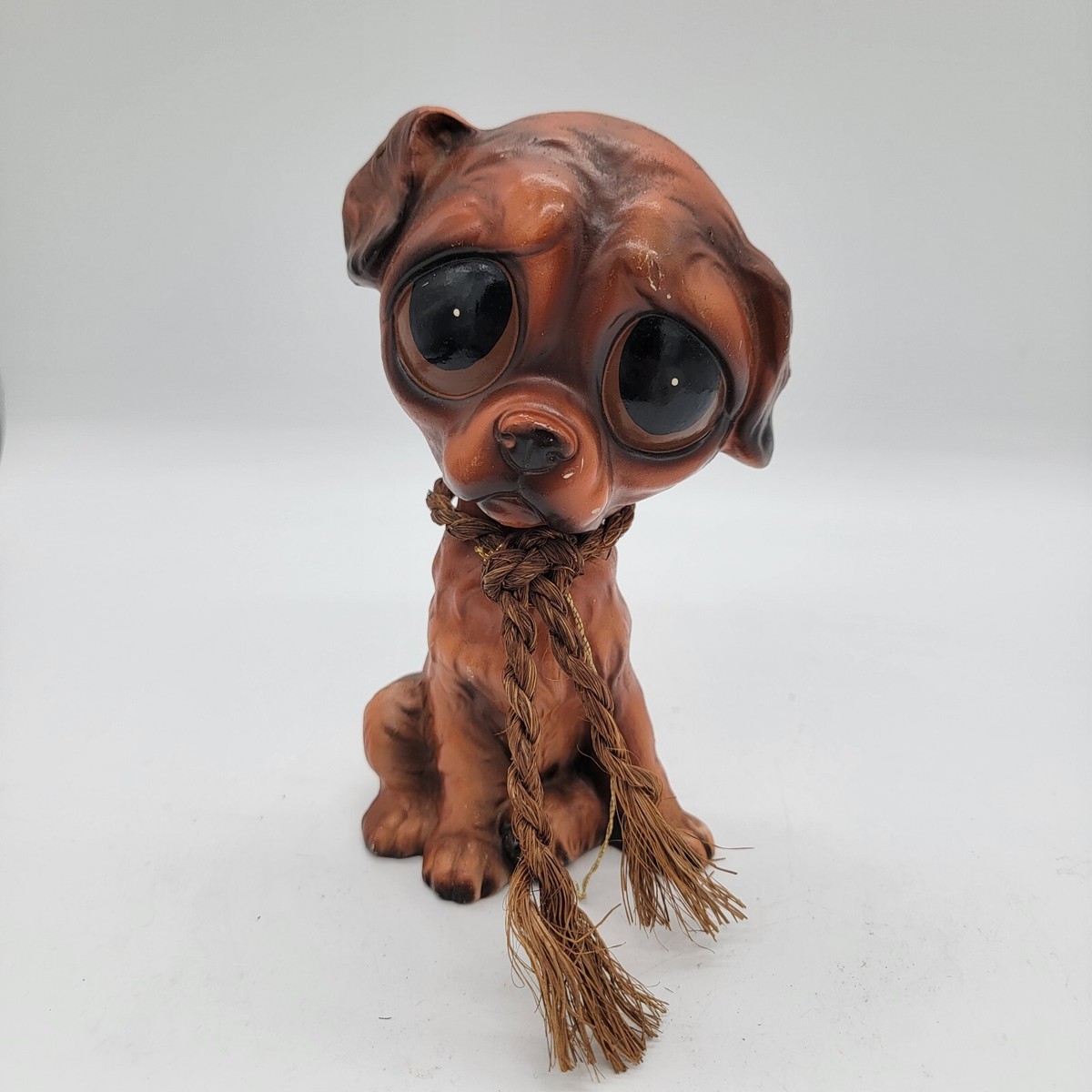 Vintage 1960's Enesco Big Sad Eye Puppy Dog Figurine Brown | eBay