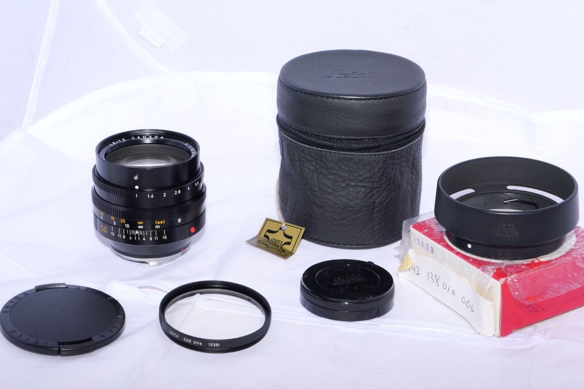 Leica NOCTILUX-M 50mm f1 E60 lens. Version 2. Case. Hood. UVa. c