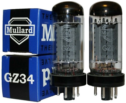 Matched Pair Mullard GZ34 / 5AR4 rectifier tubes, Brand NEW in Box