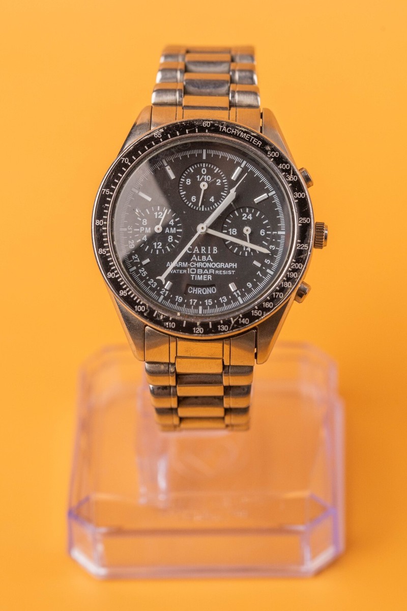 SEIKO ALBA CARIB N944-7A40 Alarm Chronograph Timer 37mm Mens