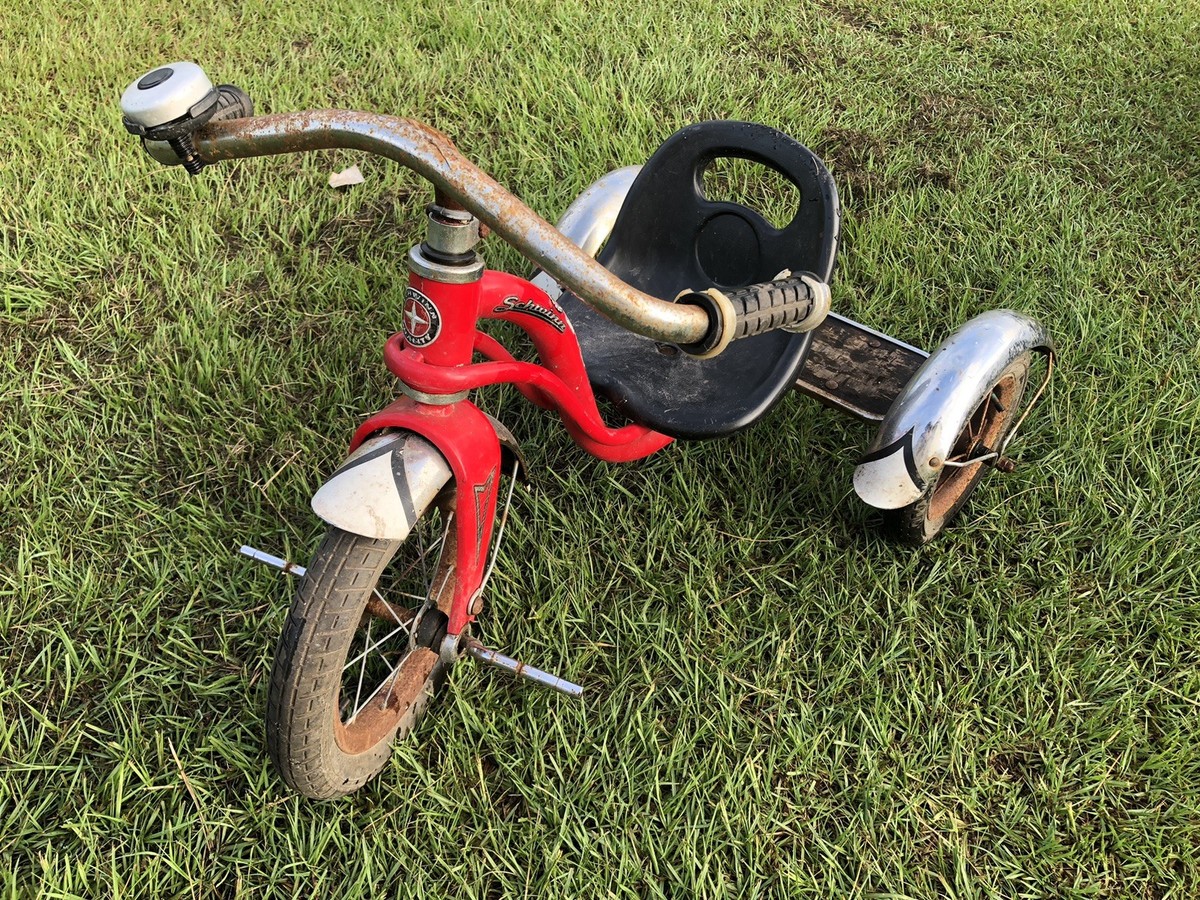 Schwinn Roadster Tricycle Red, Chrome Fenders, Child's 3 Wheel