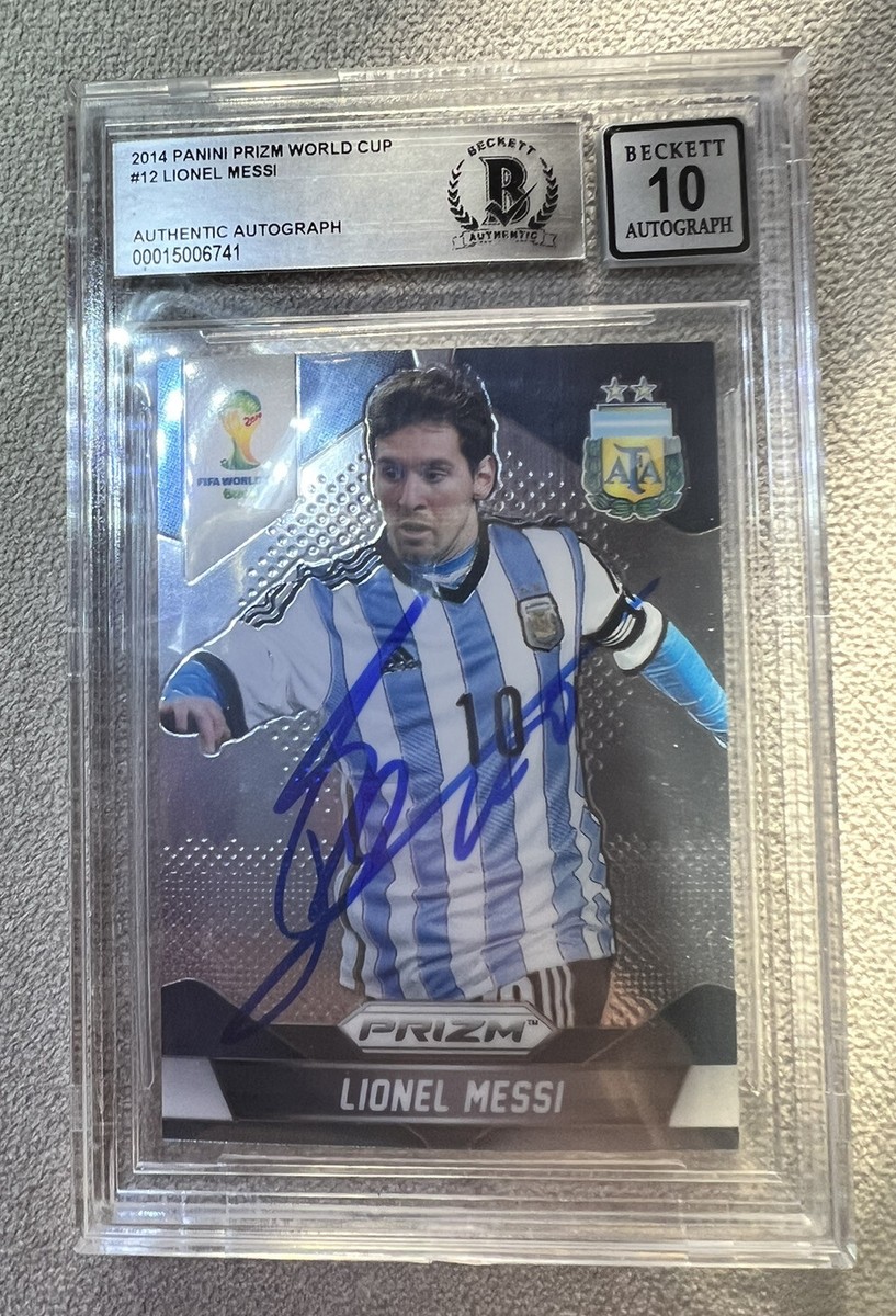 2014 Prizm World Cup 🇦🇷 Lionel Messi Signed On Card AUTO 10