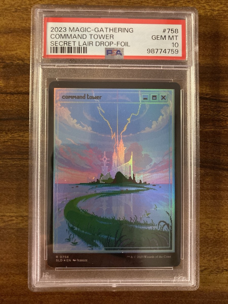 MTG✨COMMAND TOWER Full Art FOIL✨SLD PixelLands_v 02 PSA 10 RARE