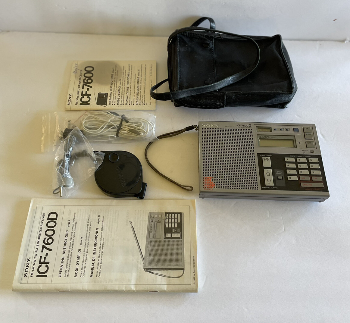 Sony Computerized World-Band Receiver ICF -7600D With Case
