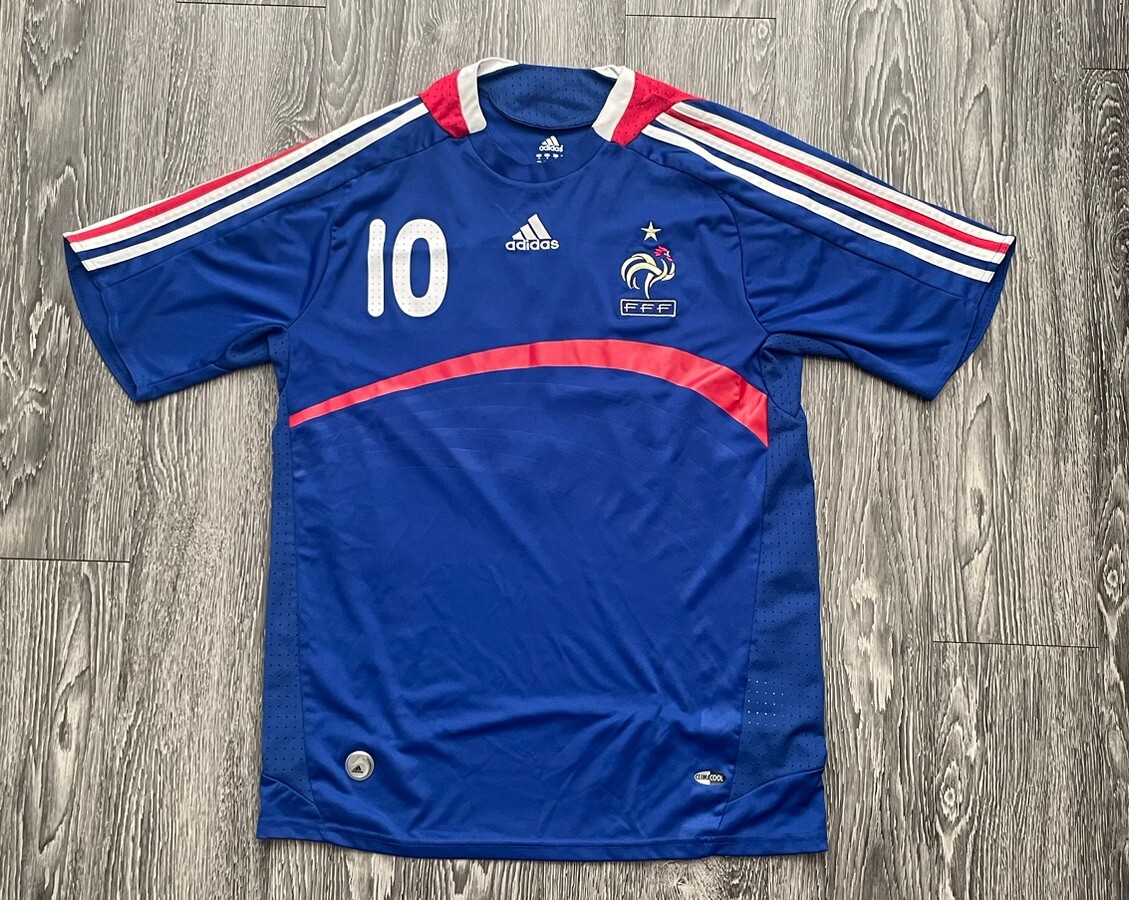 2007-2008 Adidas France Home Soccer Jersey Zinedine Zidane #10