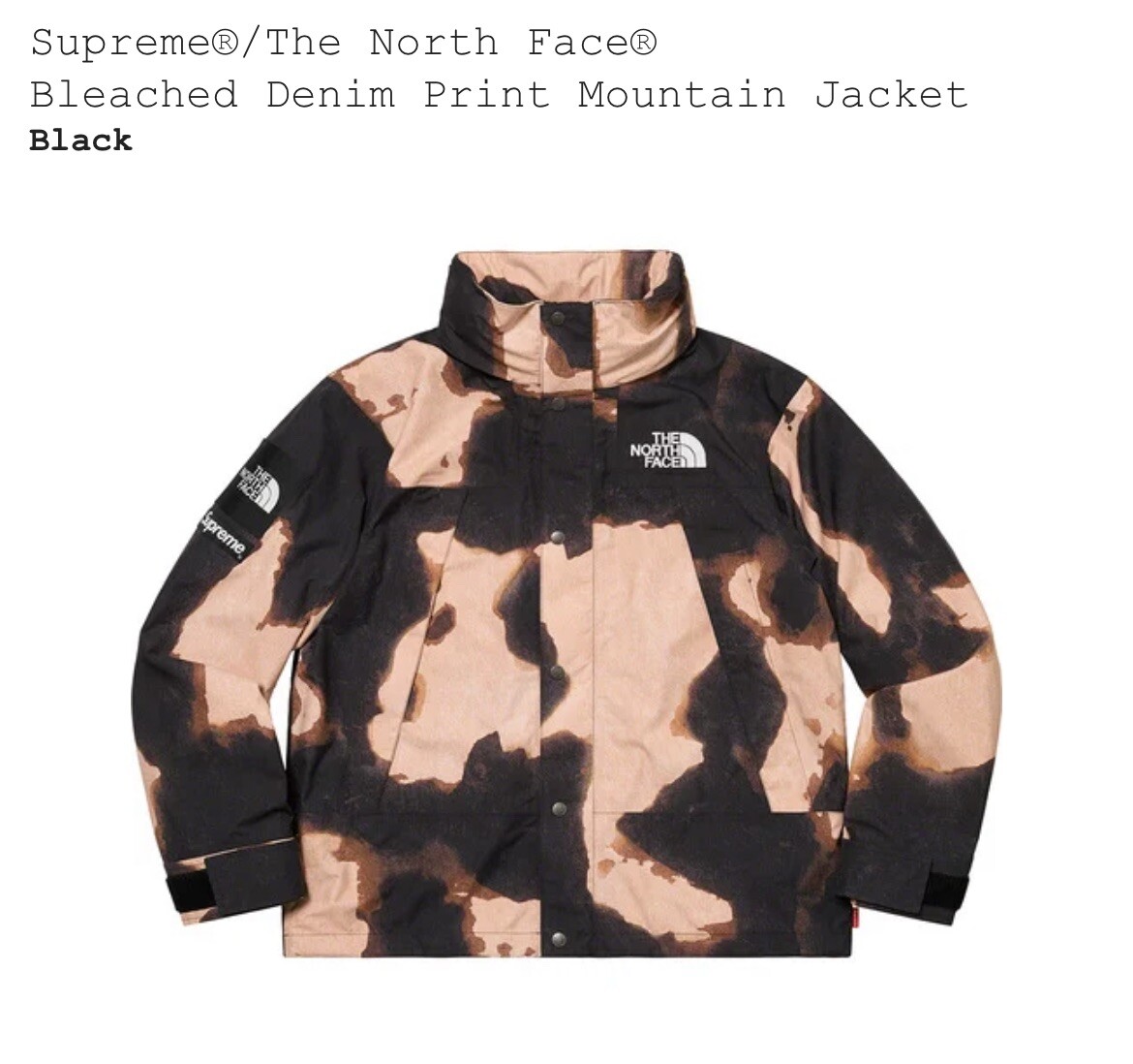New Supreme® x The North Face® Bleached Denim Print Mountain