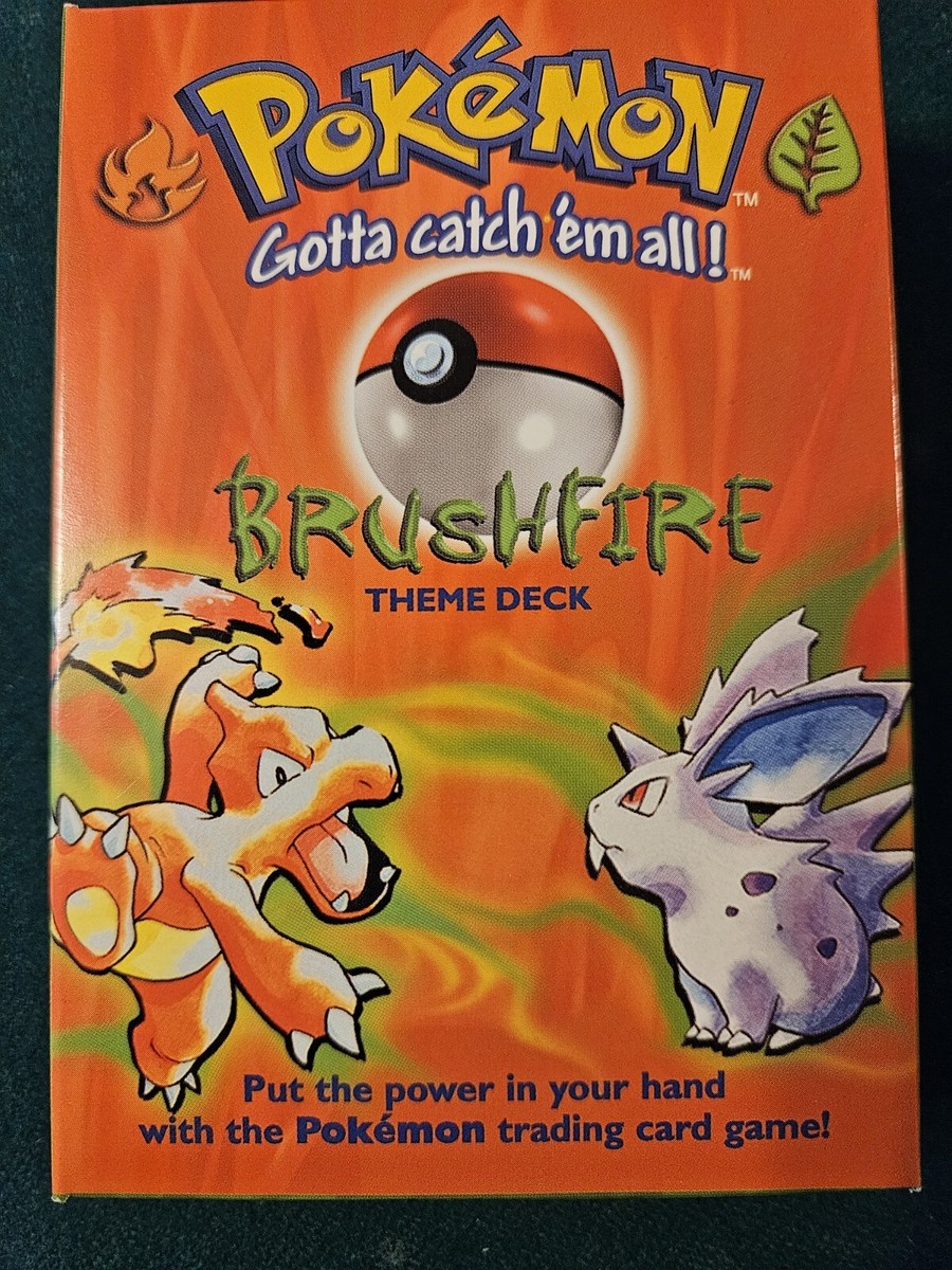 1999 Pokemon Base Brushfire Theme Deck Box, 1 Pokemon Coin, 10
