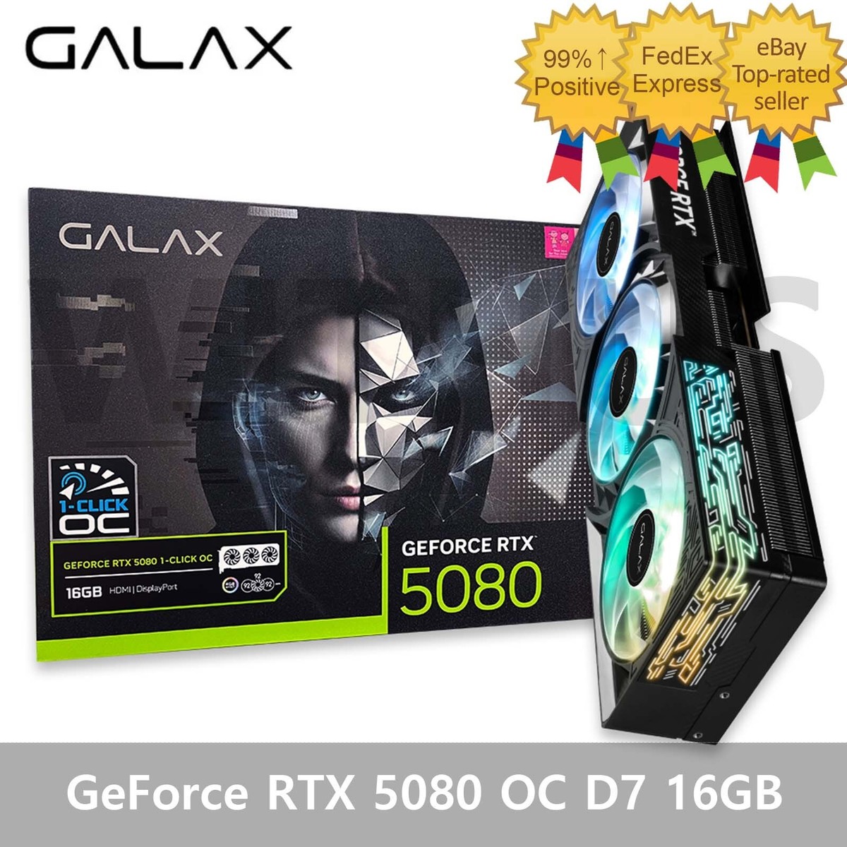 GALAX GeForce RTX 5080 BLACK OC D7 16GB Gaming Graphics Card | eBay