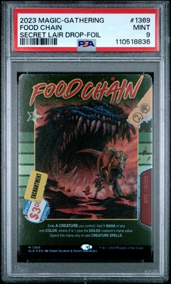 2023 MTG SECRET LAIR DROP FOIL #1369 FOOD CHAIN PSA 9 | eBay