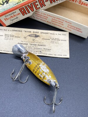 VINTAGE HEDDON SPOOK MIDGET RIVER RUNT FISHING LURE w/ 9010 XSK
