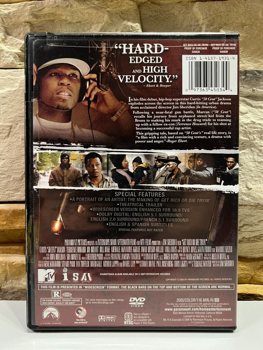GET RICH OR DIE TRYIN' 2005 CURTIS 50 CENT JACKSON TERRENCE HOWARD