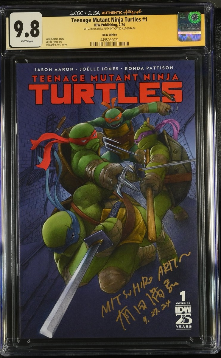 MITSUHIRO ARITA SIGNED TEENAGE MUTANT NINJA TURTLES #1 CGC JSA