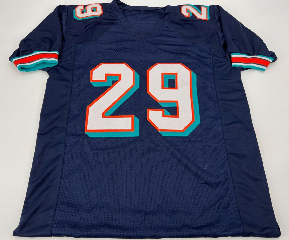 MIAMI DOLPHINS SAM MADISON SIGNED CUSTOM STITCHED NAVY BLUE JERSEY