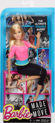 Barbie Made to Move Doll Pink Top Blonde Posable Barbie Doll