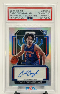 2021-22 Panini Prizm Cade Cunningham Rookie Signatures Silver Auto