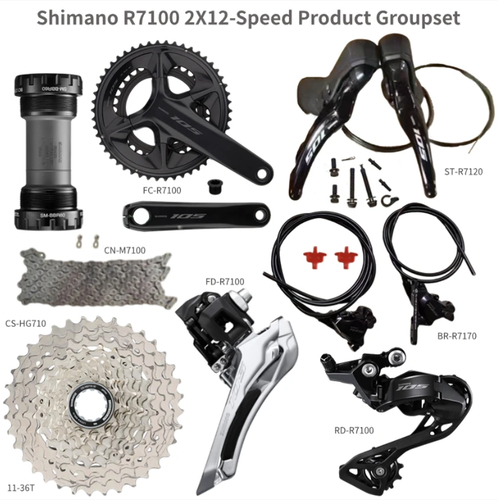 SHIMANO 105 R7100 R7120 50/34T 165MM 34T DISC MECHANICAL GROUPSET